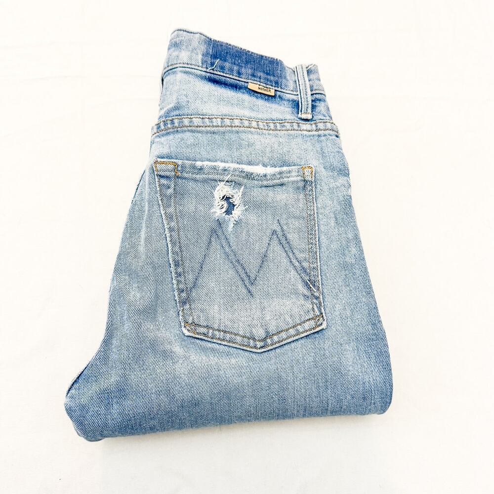Mother Superior High Waisted Hiker Hover Undone On My Knes Denim Jeans Size 24
